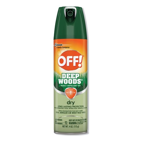 Off Deep Woods Dry Insect Repellent, 4oz, Aerosol, Neutral, PK12 616304